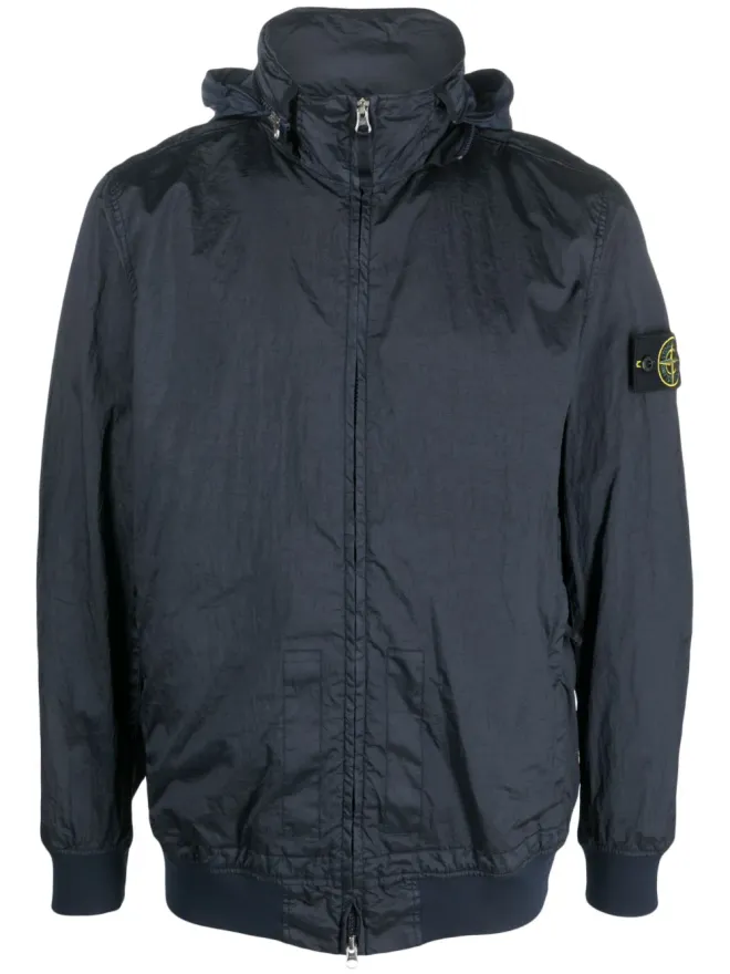 Stone Island Stone Island コンパスロゴ ジップアップ ウィンドブレーカー ブルーの商品画像