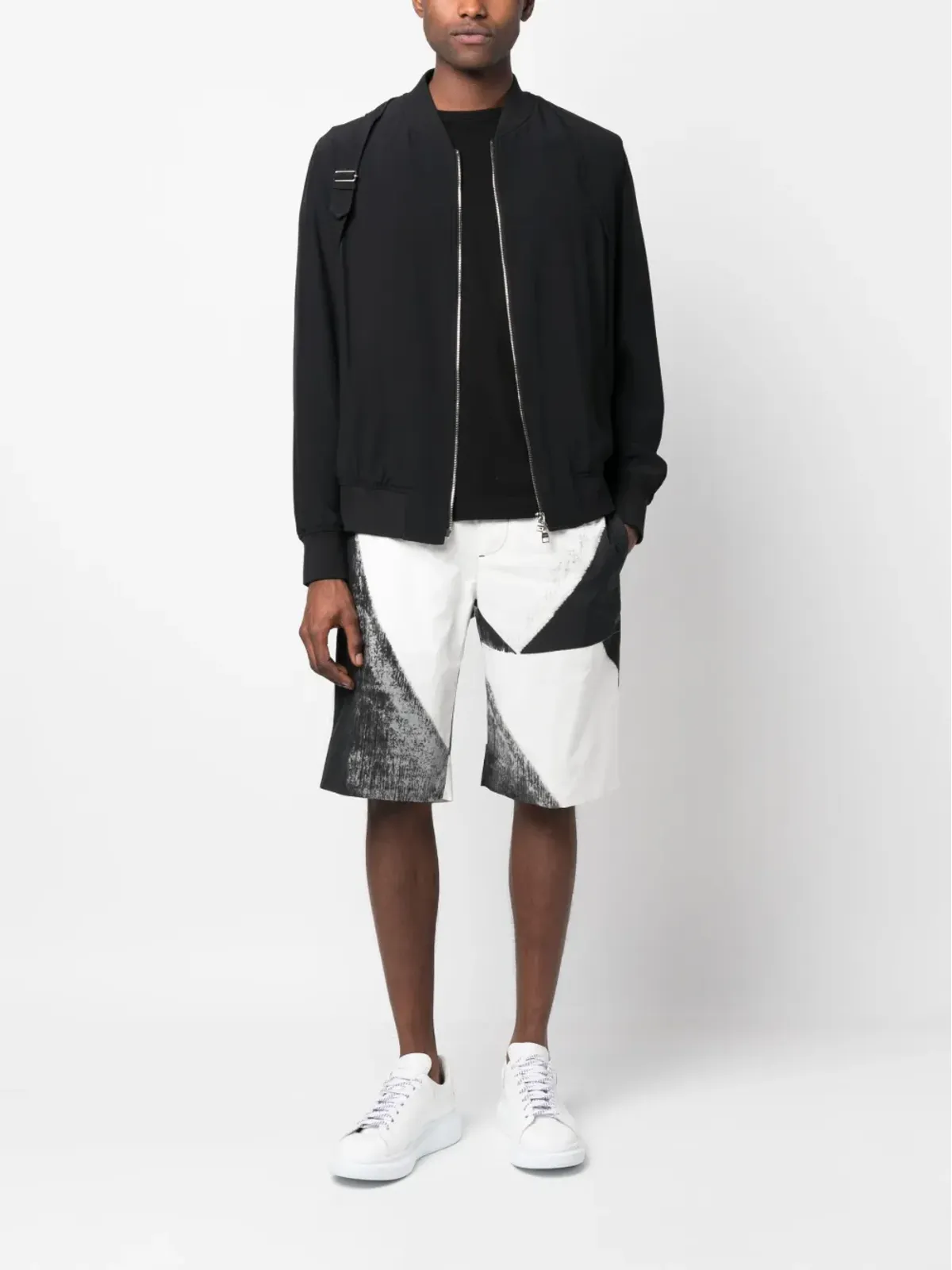 Alexander McQueen アブストラクトプリント コットン バミューダショーツ - 画像2
