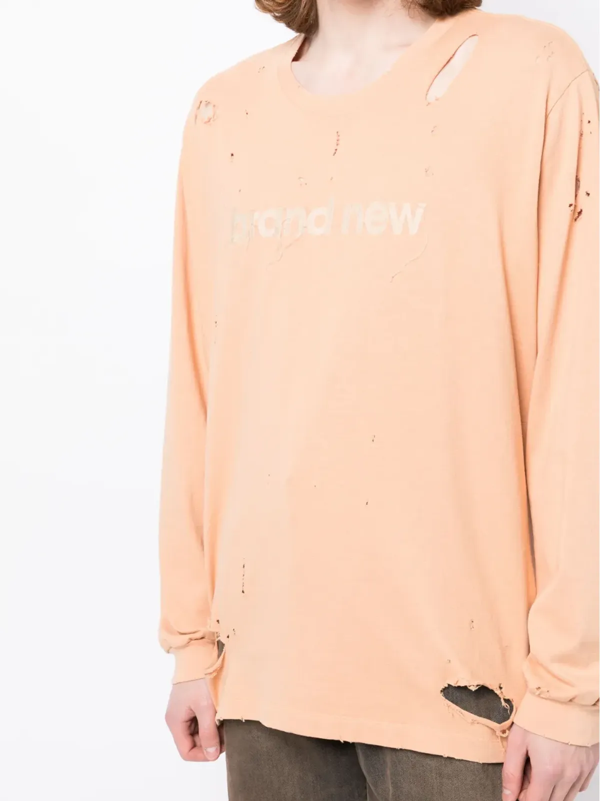 Doublet ロゴプリント・リップドディテール スウェットシャツ - Brown - 画像5