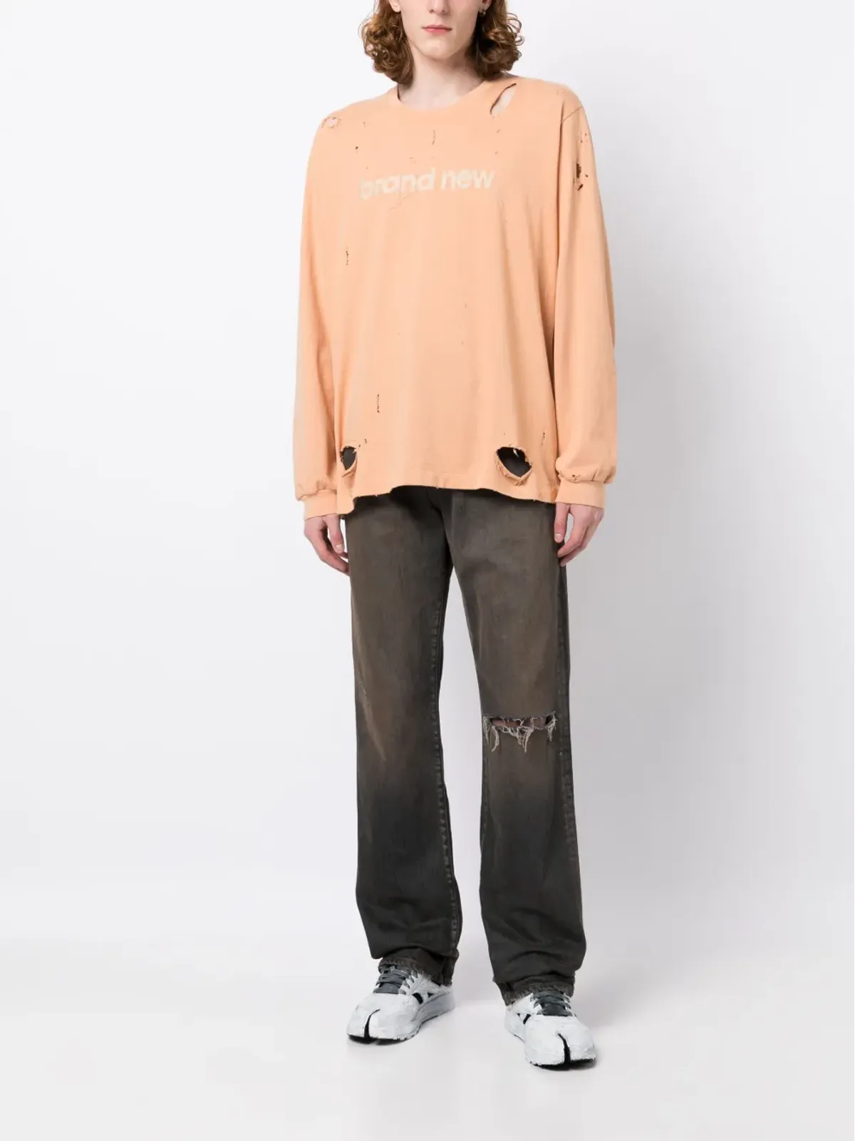 Doublet ロゴプリント・リップドディテール スウェットシャツ - Brown - 画像2