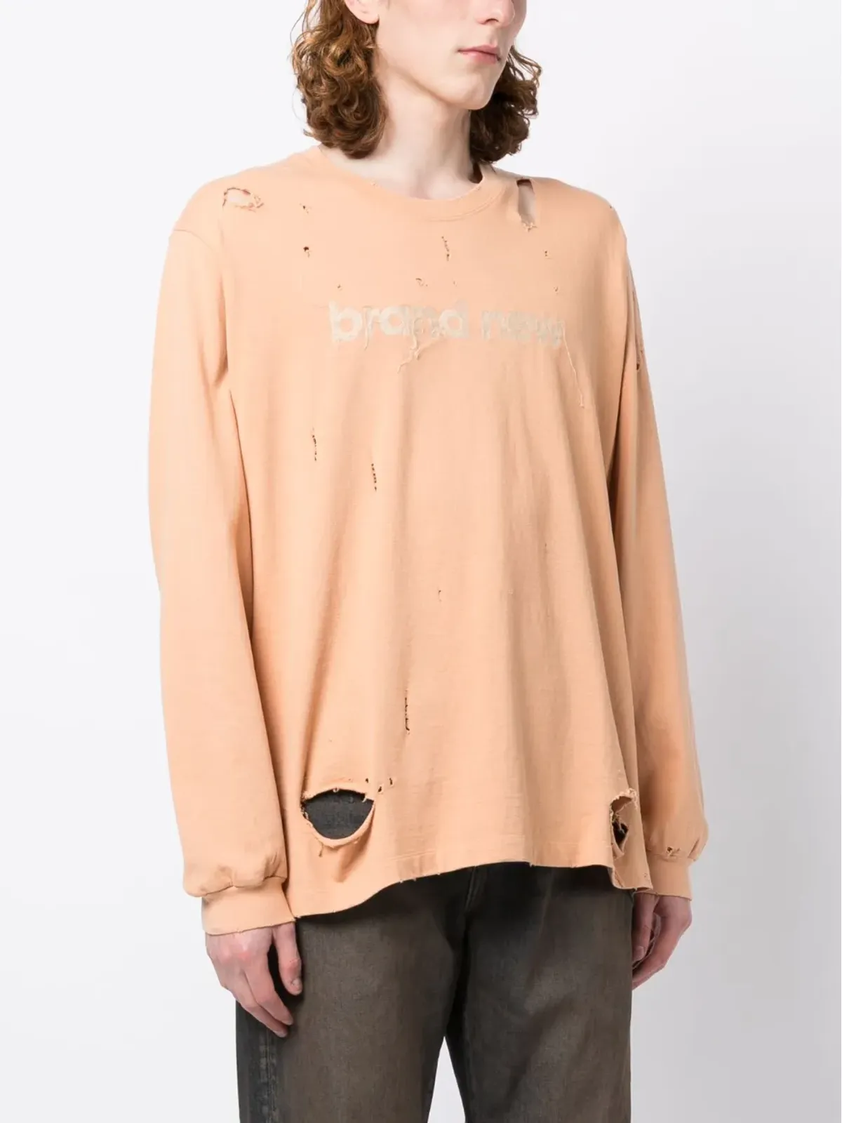 Doublet ロゴプリント・リップドディテール スウェットシャツ - Brown - 画像3