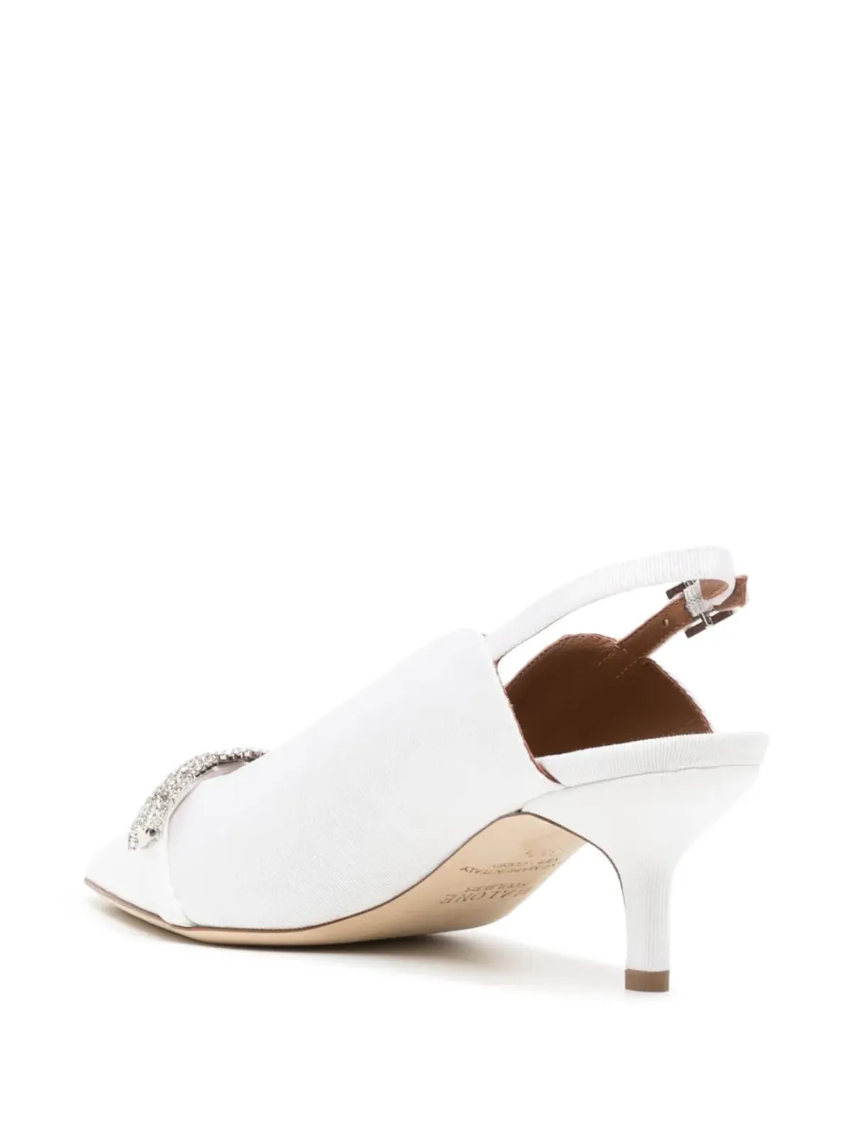 Malone Souliers 50mmキトンヒールクリスタル装飾パンプス（ホワイト） - 画像3