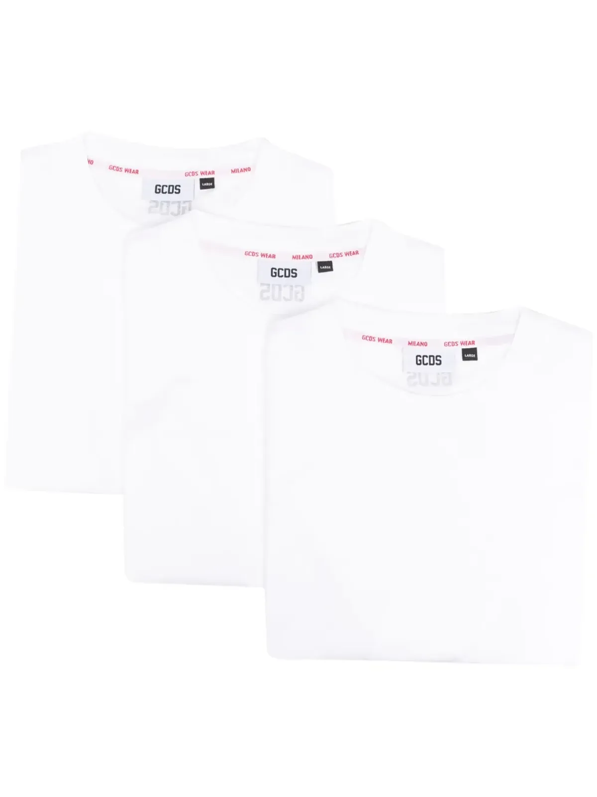 GCDS ロゴプリント Tシャツ 3枚セット - ホワイト - 画像1