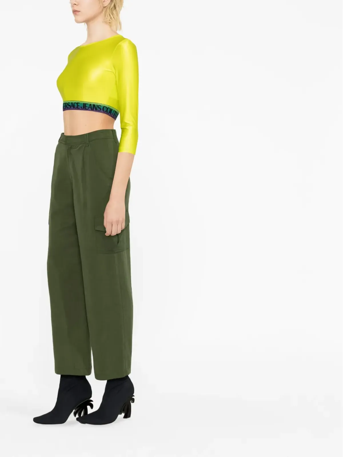 Versace Jeans Couture ロゴトリムディテールトップ - 画像4