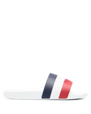 Moncler ストライプ ロゴディテール スライド - サムネイル1