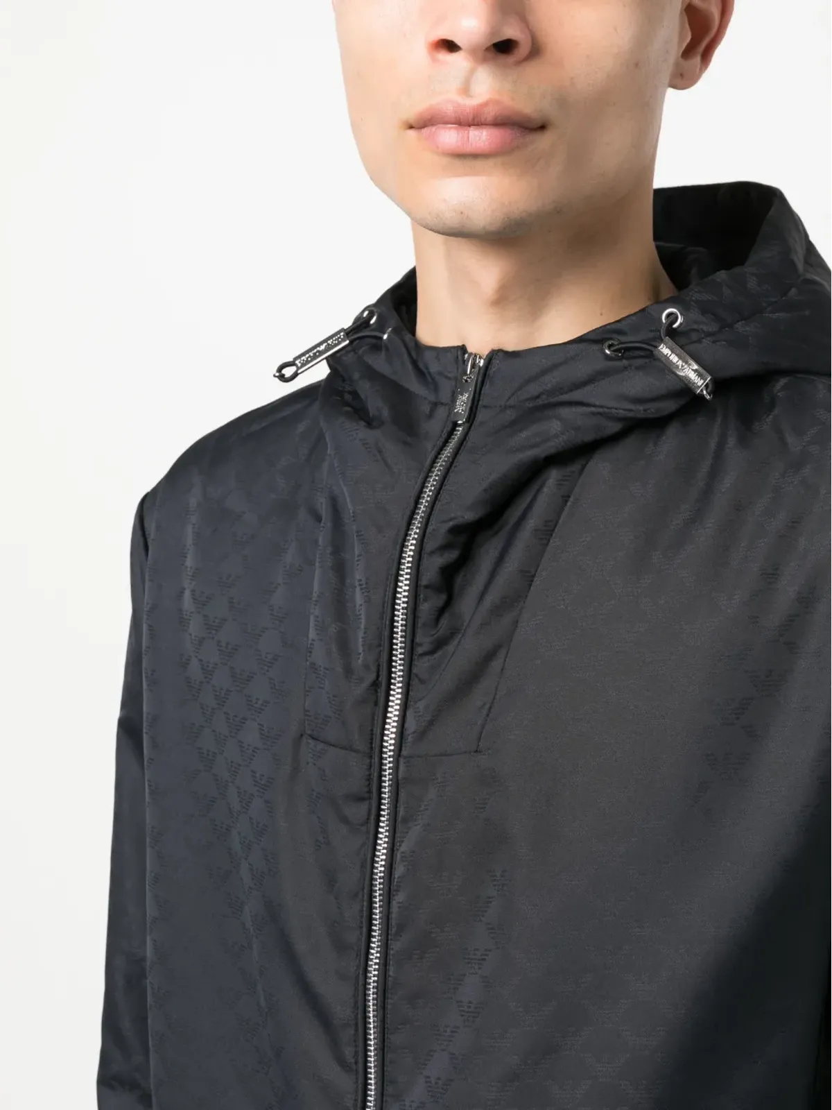 Emporio Armani モノグラム柄フード付きジャケット - 画像5