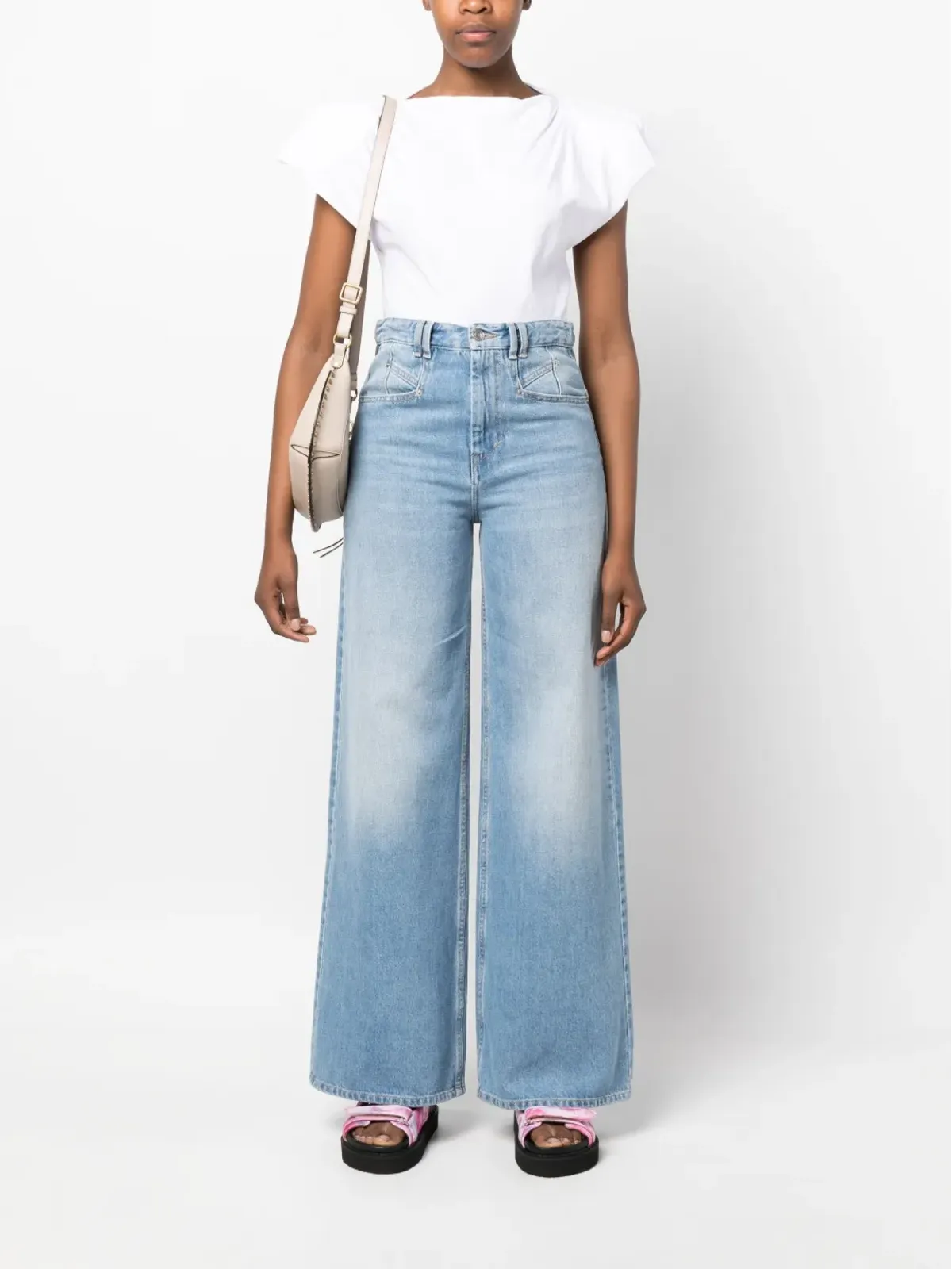 ISABEL MARANT セバニ パッド入りアシンメトリック Tシャツ - 画像2