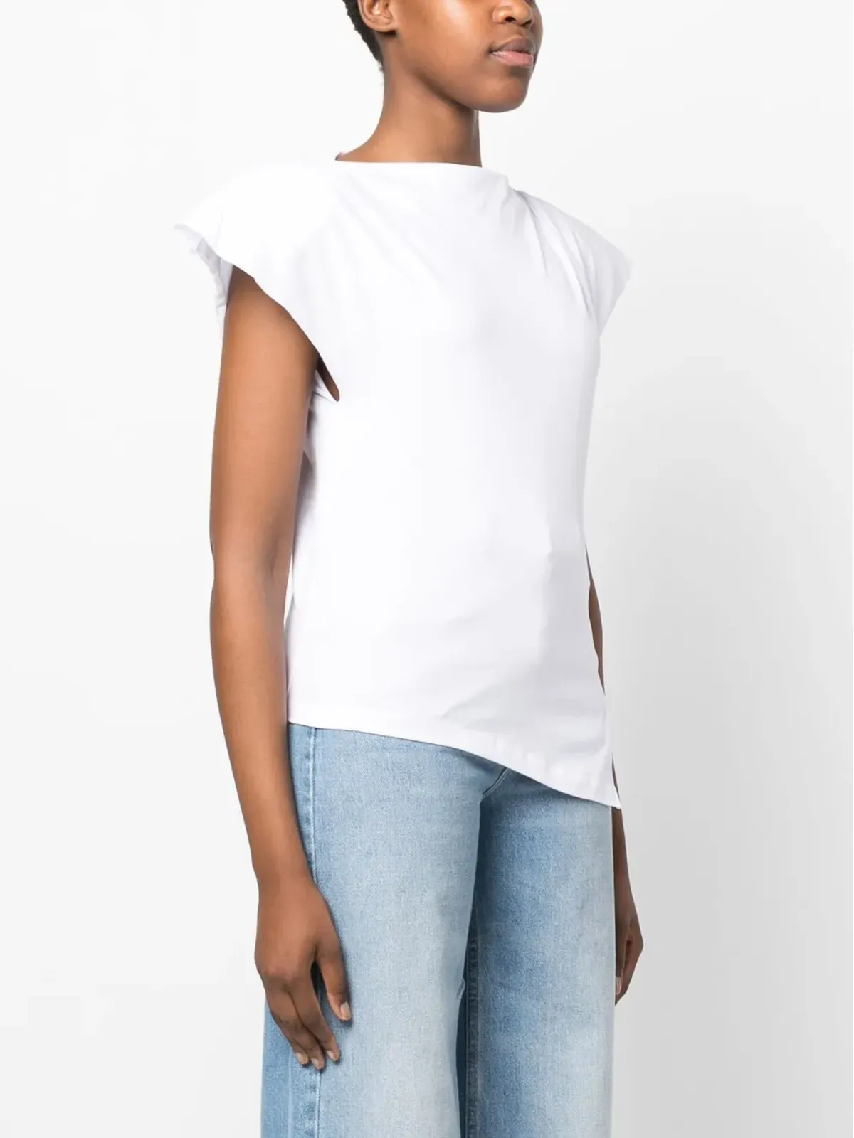 ISABEL MARANT セバニ パッド入りアシンメトリック Tシャツ - 画像3