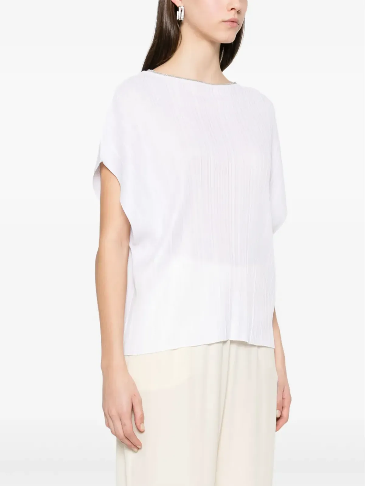Fabiana Filippi ビーズディテールTシャツ - 画像3