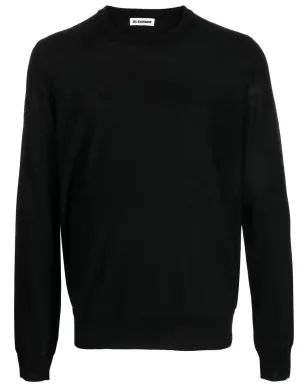 Jil Sander クルーネック ヴァージンウール ジャンパー - ブラック - サムネイル1