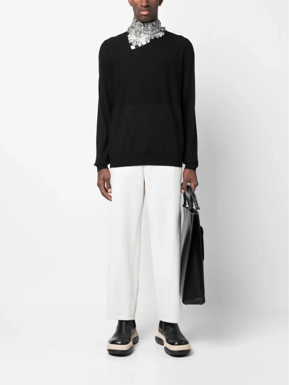 Jil Sander クルーネック ヴァージンウール ジャンパー - ブラック - 画像2