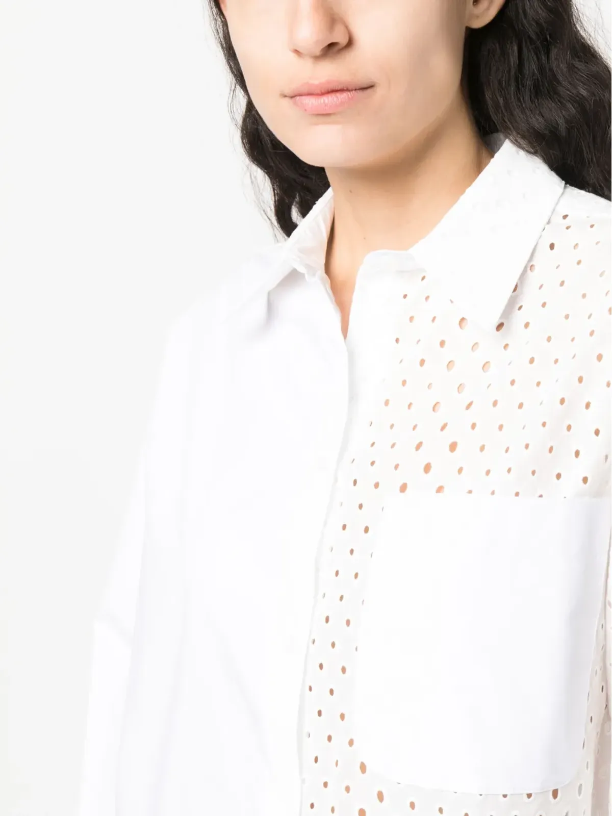 Kenzo ブロderie anglaiseパネルシャツ - 画像5