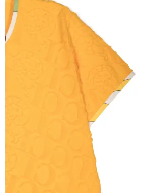 PUCCI Junior モノグラムプリント コットン Tシャツ - オレンジ - サムネイル3