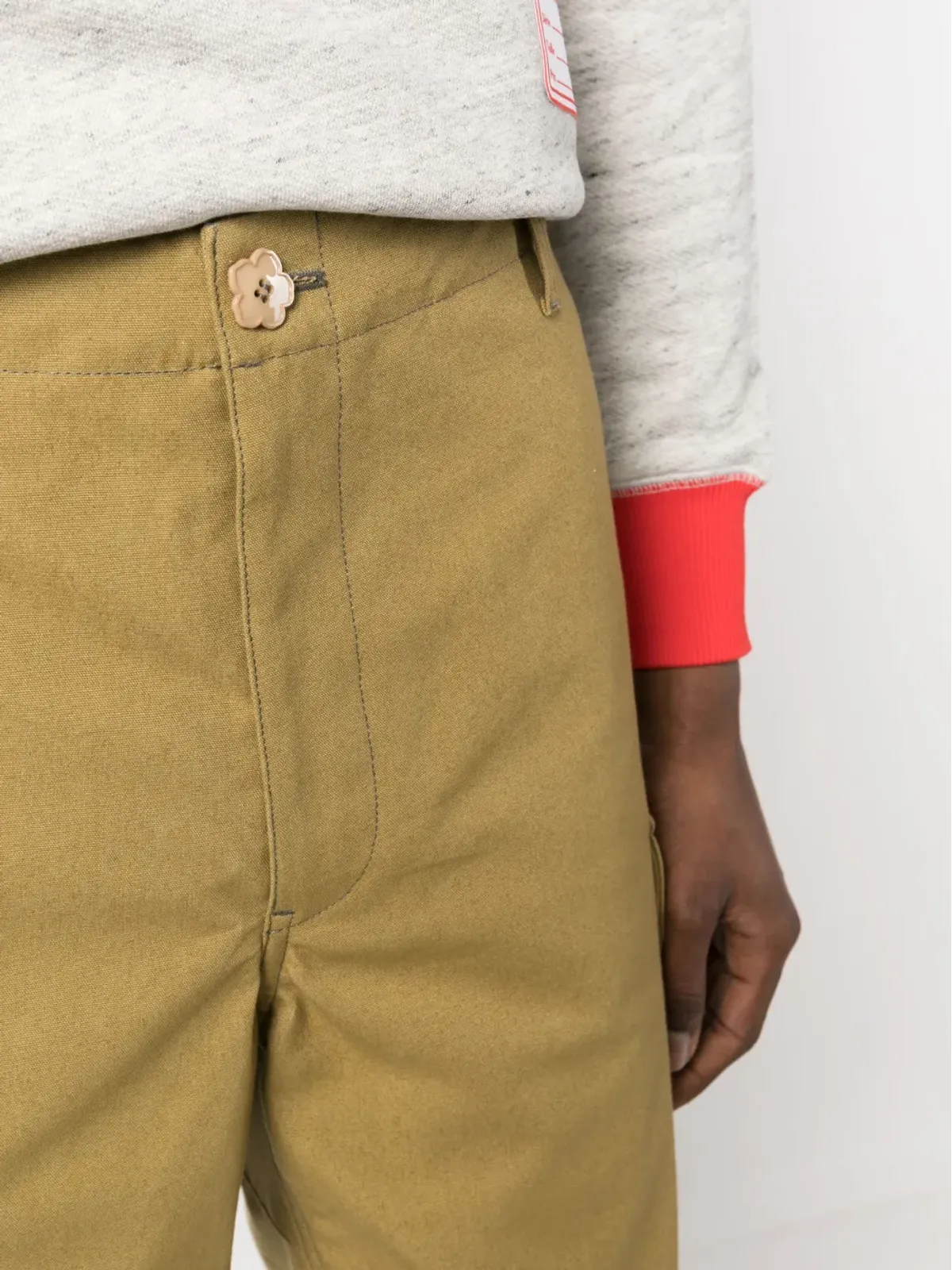 Kenzo マルチポケット コットン カーゴショーツ グリーン - 画像5