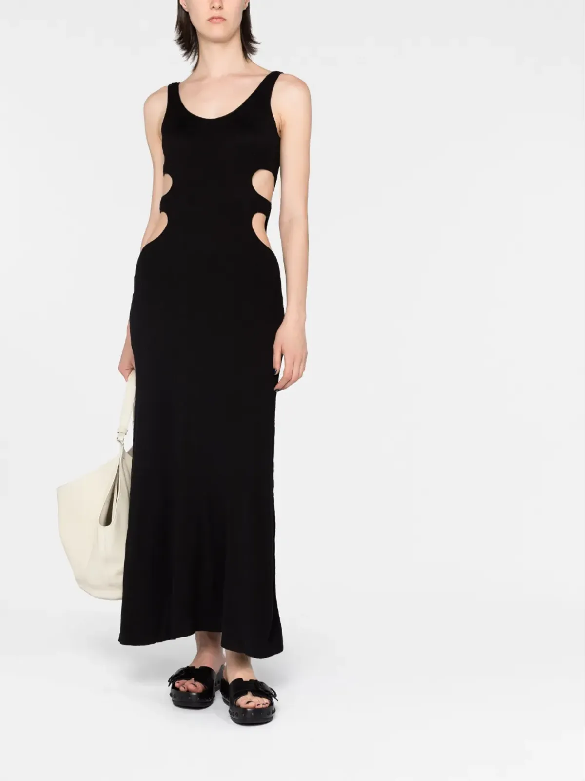 Chloé しわ加工タンクマキシドレス - ブラック - 画像2