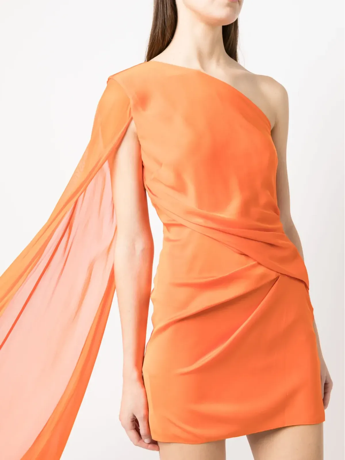 Roland Mouret ワンショルダー・ドレープディテール・ドレス - オレンジ - 画像5