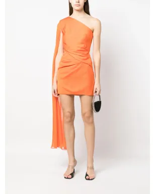 Roland Mouret ワンショルダー・ドレープディテール・ドレス - オレンジ - サムネイル2