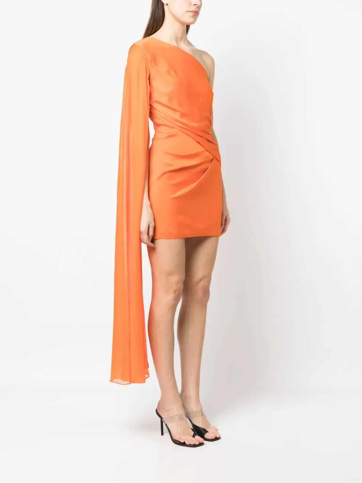 Roland Mouret ワンショルダー・ドレープディテール・ドレス - オレンジ - 画像3