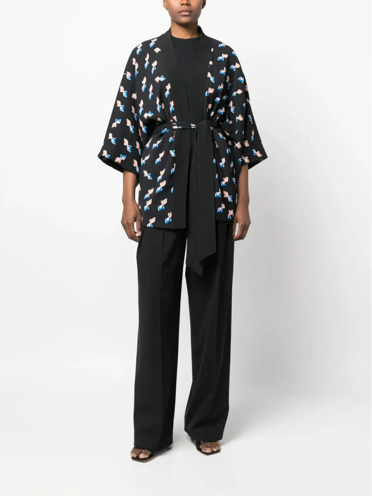 DVF Diane von Furstenberg グラフィックプリント ベルト付きキモノ - 画像2