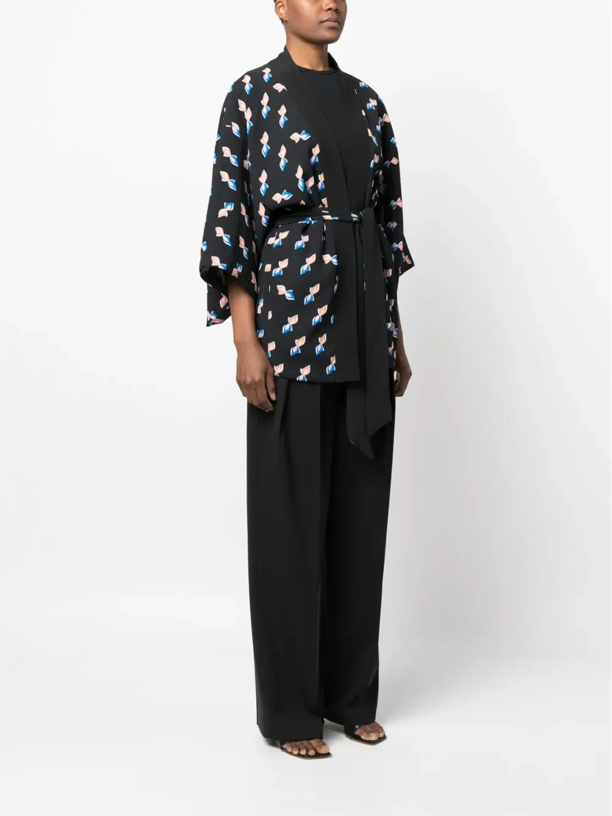 DVF Diane von Furstenberg グラフィックプリント ベルト付きキモノ - 画像3