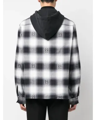 Givenchy チェック柄オーバーサイズフード付きシャツジャケット - サムネイル4