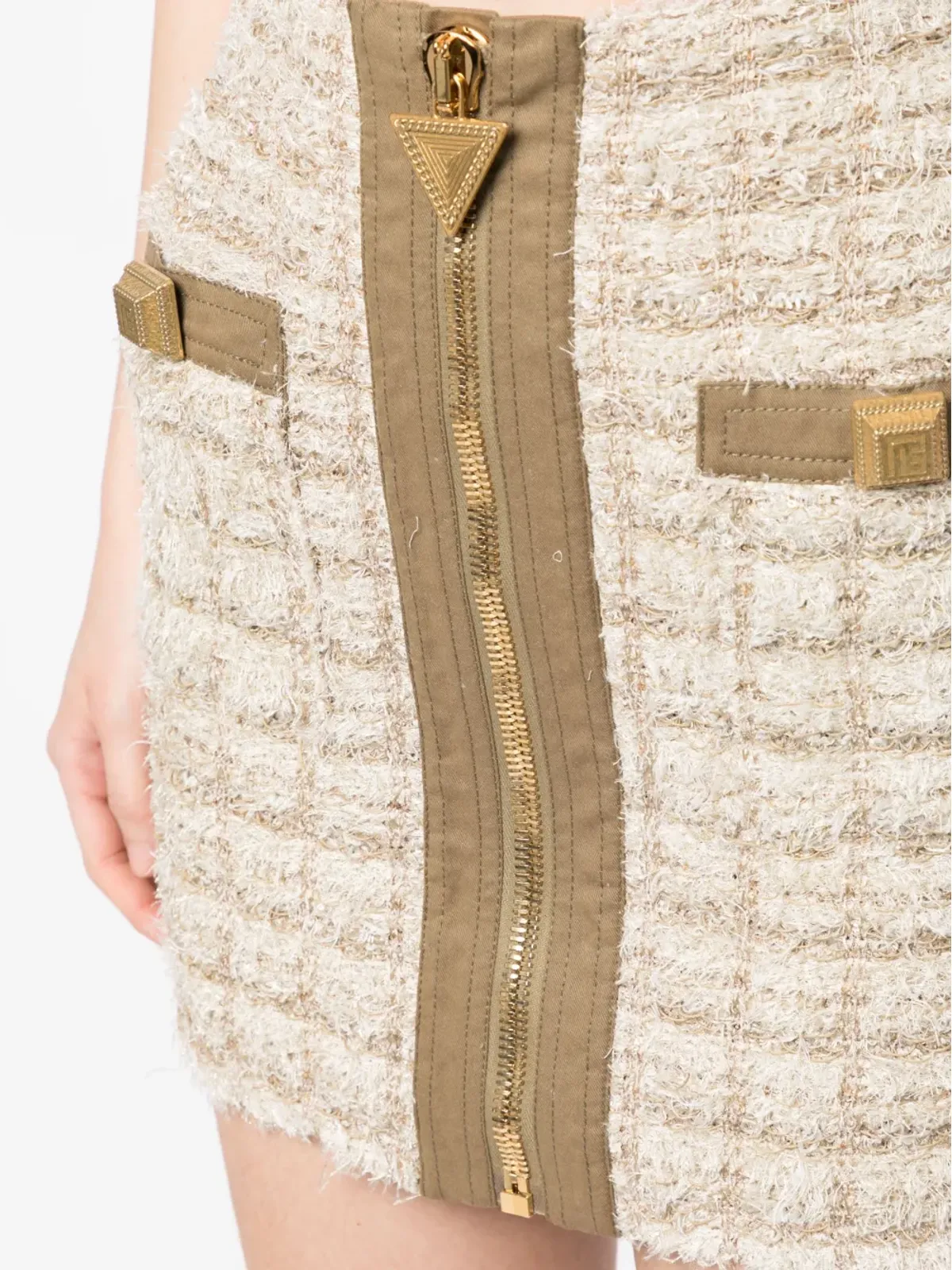 Balmain ジップディテール ツイード ミニスカート - 画像5
