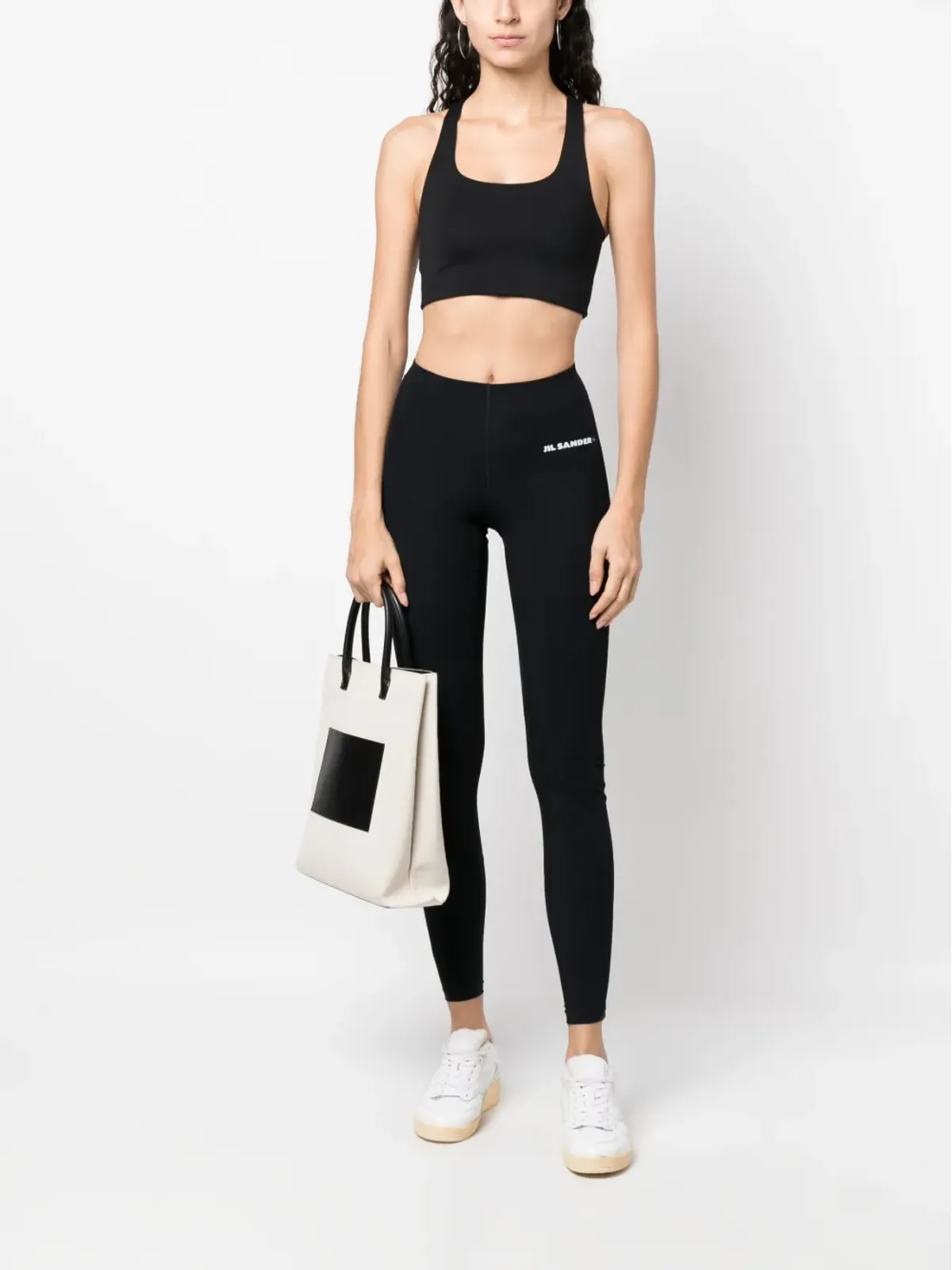 Jil Sander ロゴプリント 7/8 レギンス - 画像2