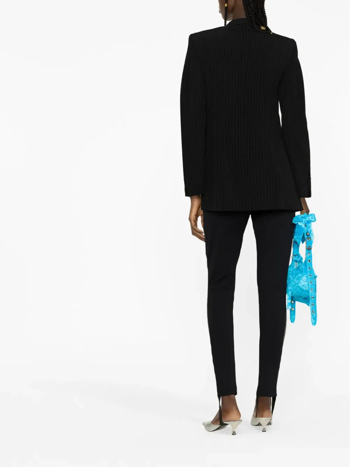 Balenciaga Hourglassピンストライプ シングルブレスト ブレザー - 画像4