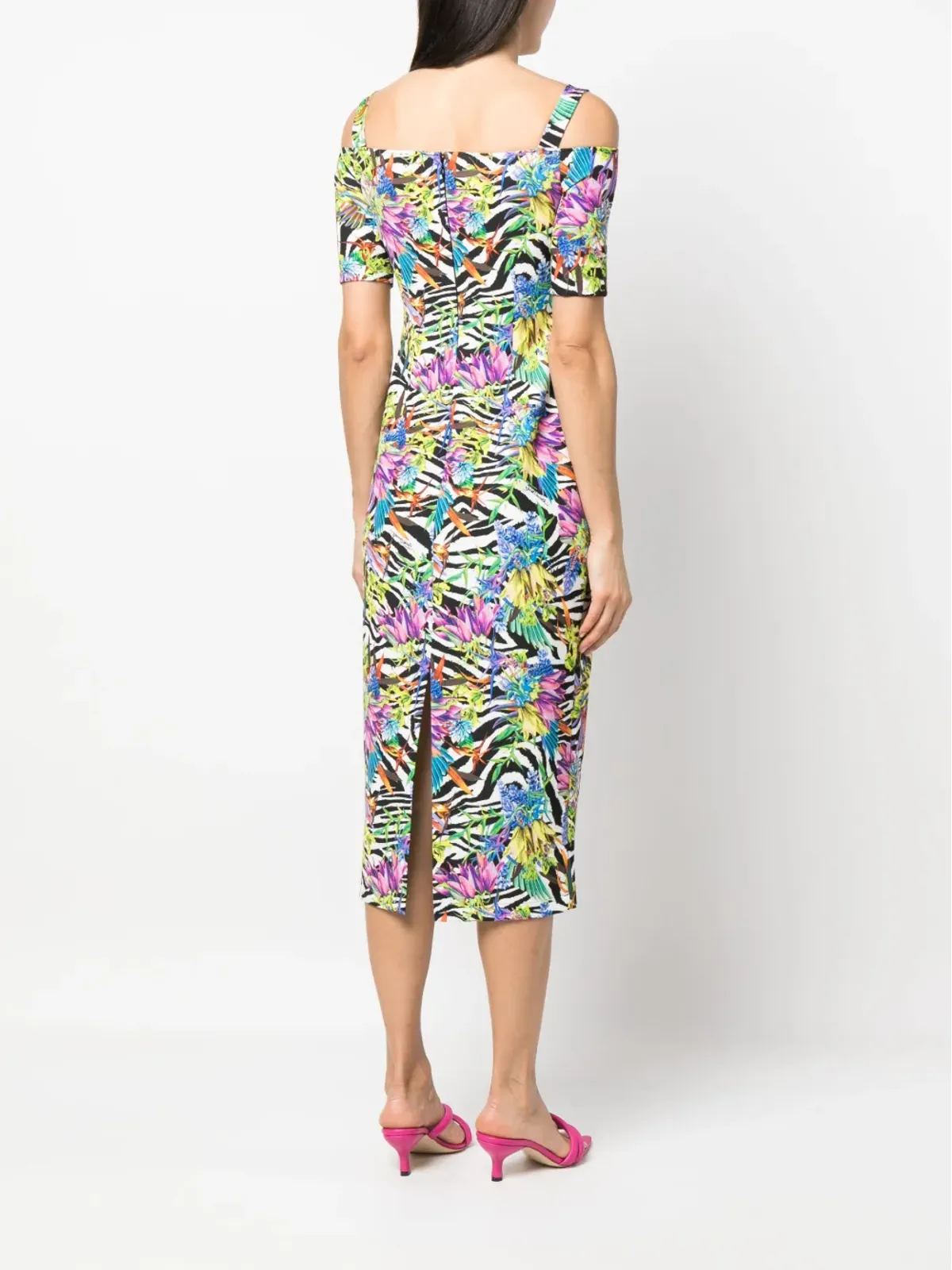 Just Cavalli ミックスプリント オフショルダードレス - 画像4