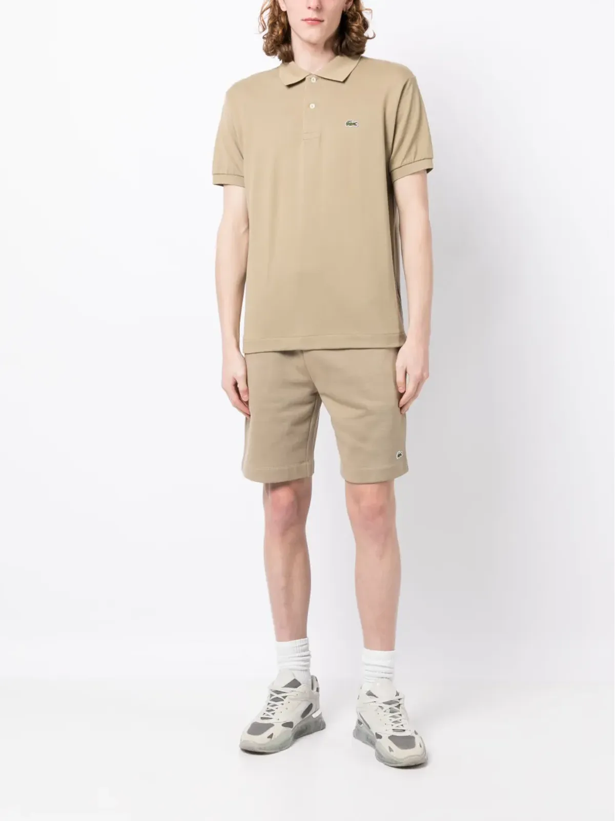 Lacoste 刺繍ロゴ入り半袖ポロシャツ - ブラウン - 画像2