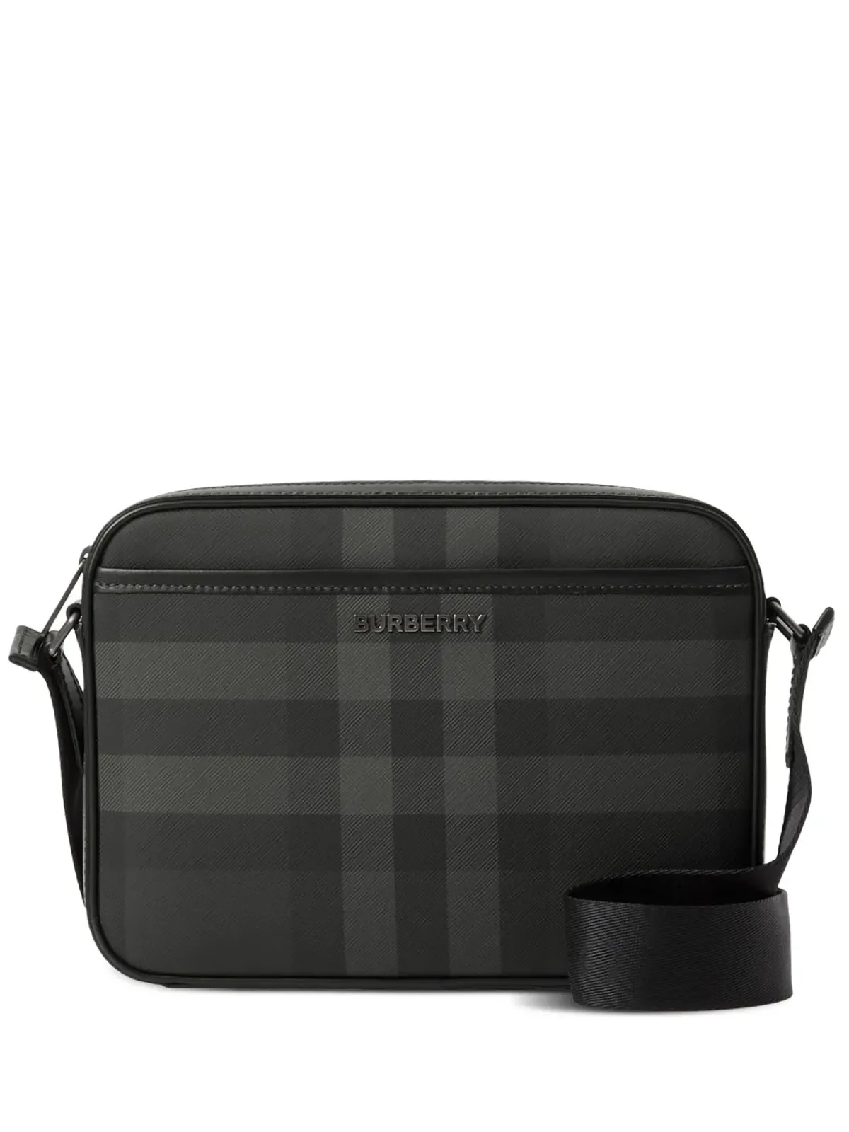 Burberry ロゴ入りチェック柄メッセンジャーバッグ - Black - 画像1
