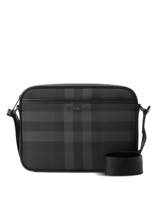 Burberry ロゴ入りチェック柄メッセンジャーバッグ - Black - サムネイル1