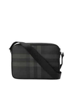 Burberry ロゴ入りチェック柄メッセンジャーバッグ - Black - サムネイル2