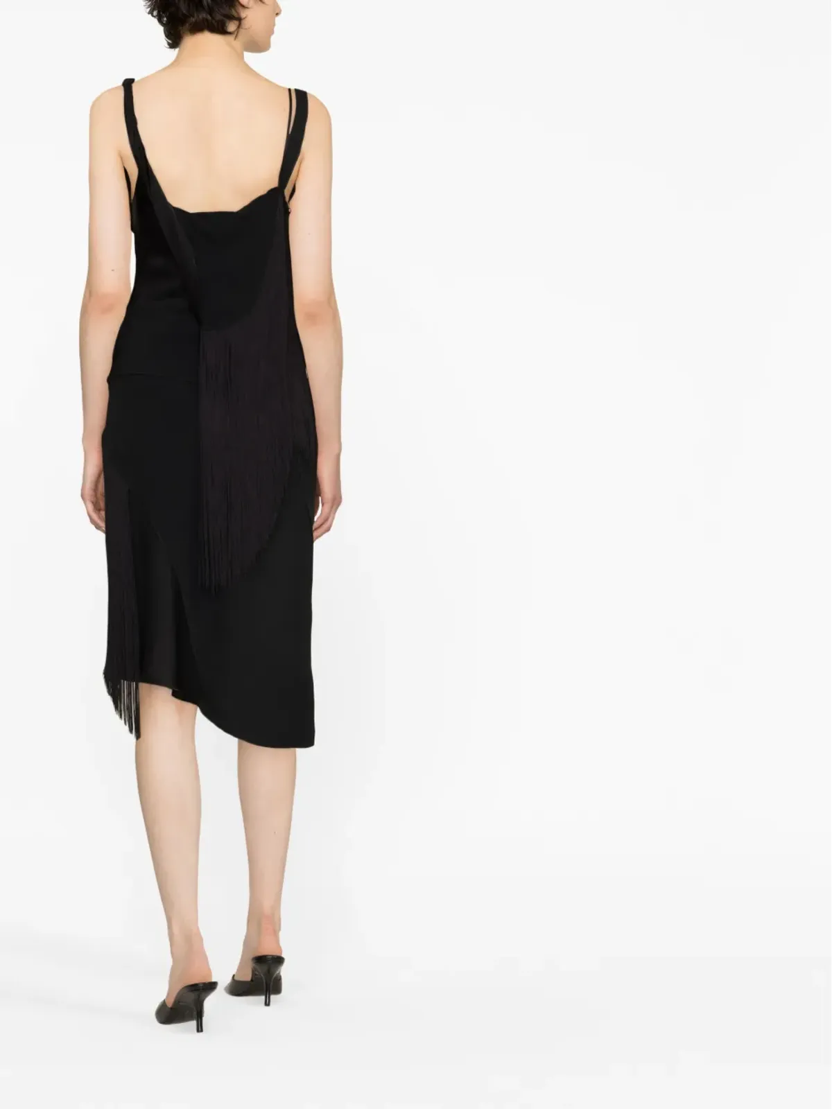 Victoria Beckham アシンメトリック フリンジ スリップドレス - 画像3