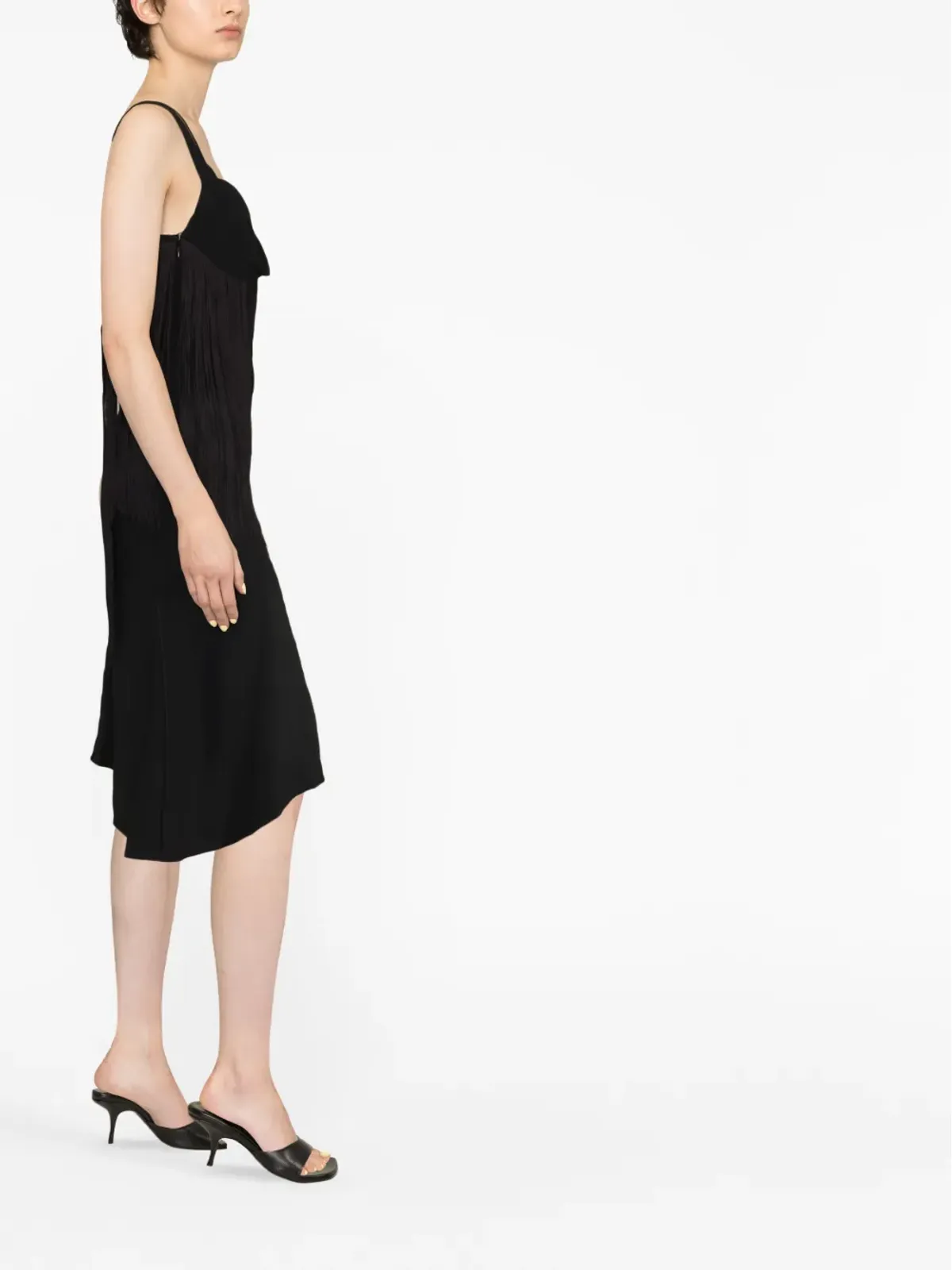 Victoria Beckham アシンメトリック フリンジ スリップドレス - 画像4