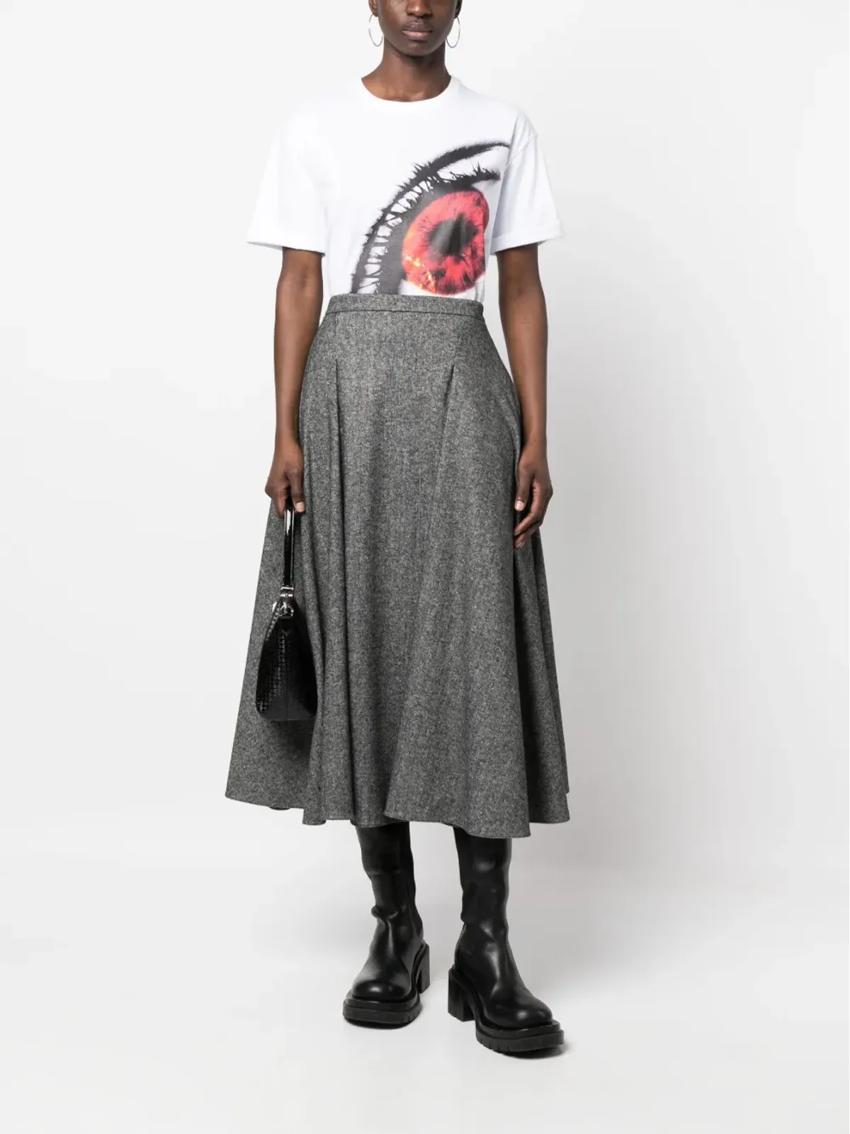 Alexander McQueen アイプリント コットンTシャツ - 画像2