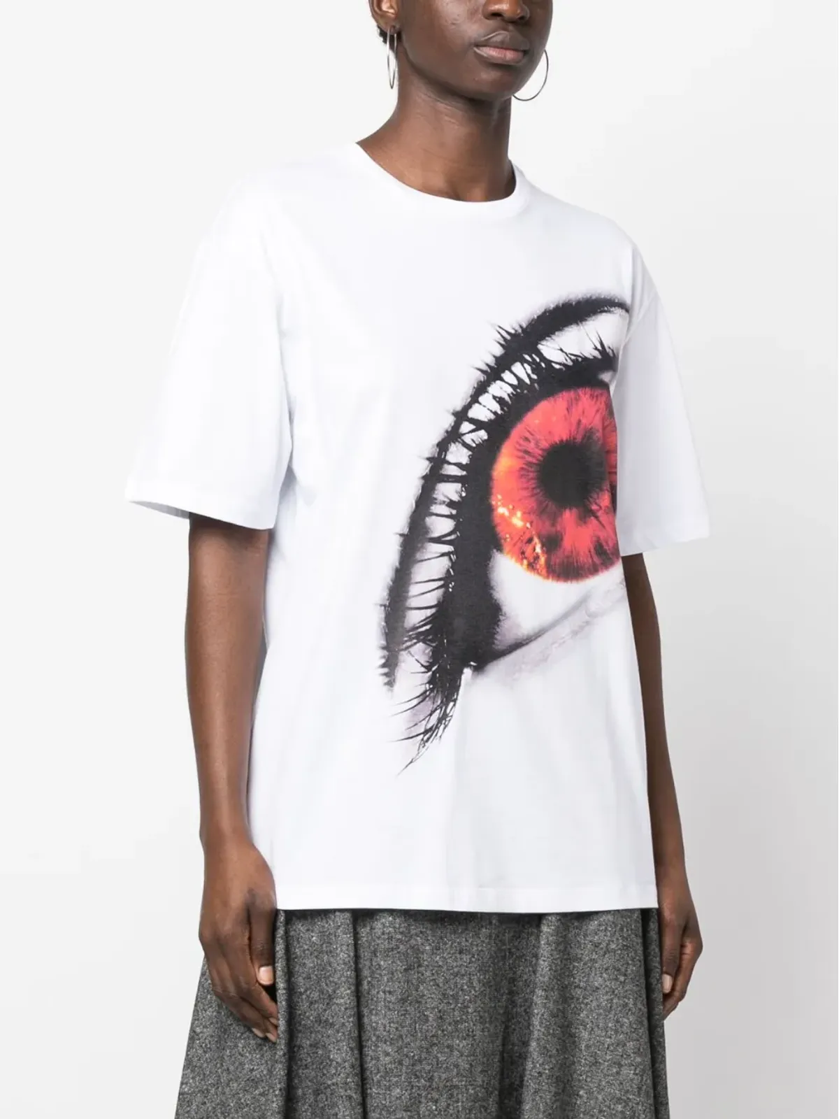 Alexander McQueen アイプリント コットンTシャツ - 画像3