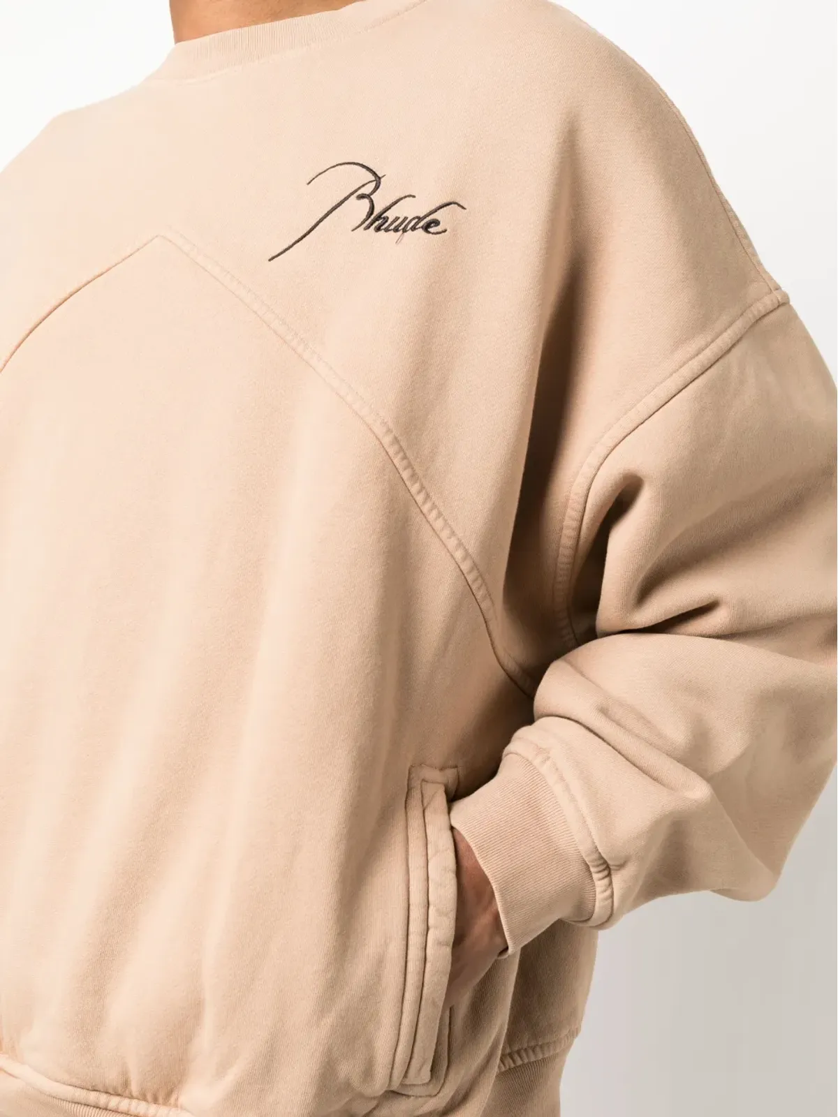 RHUDE ロゴプリント・スラウチー・スウェットシャツ - ブラウン - 画像5