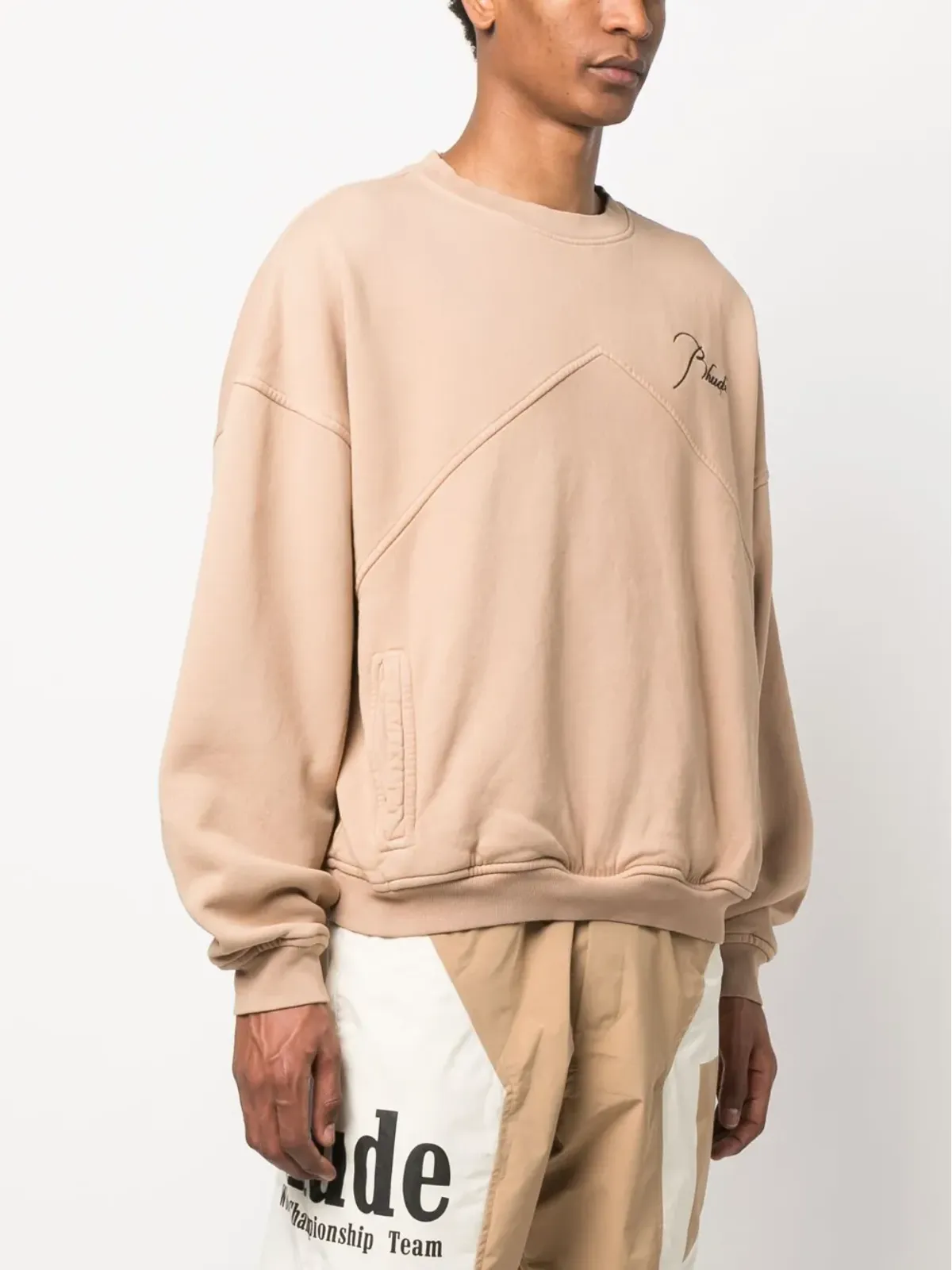 RHUDE ロゴプリント・スラウチー・スウェットシャツ - ブラウン - 画像3