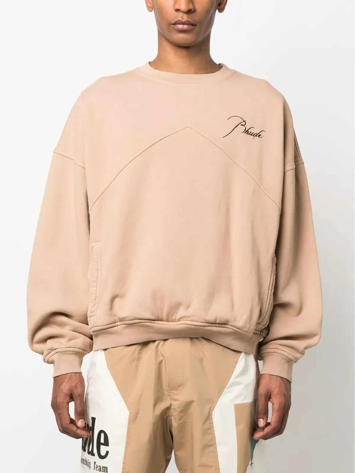 RHUDE ロゴプリント・スラウチー・スウェットシャツ - ブラウン - 画像4