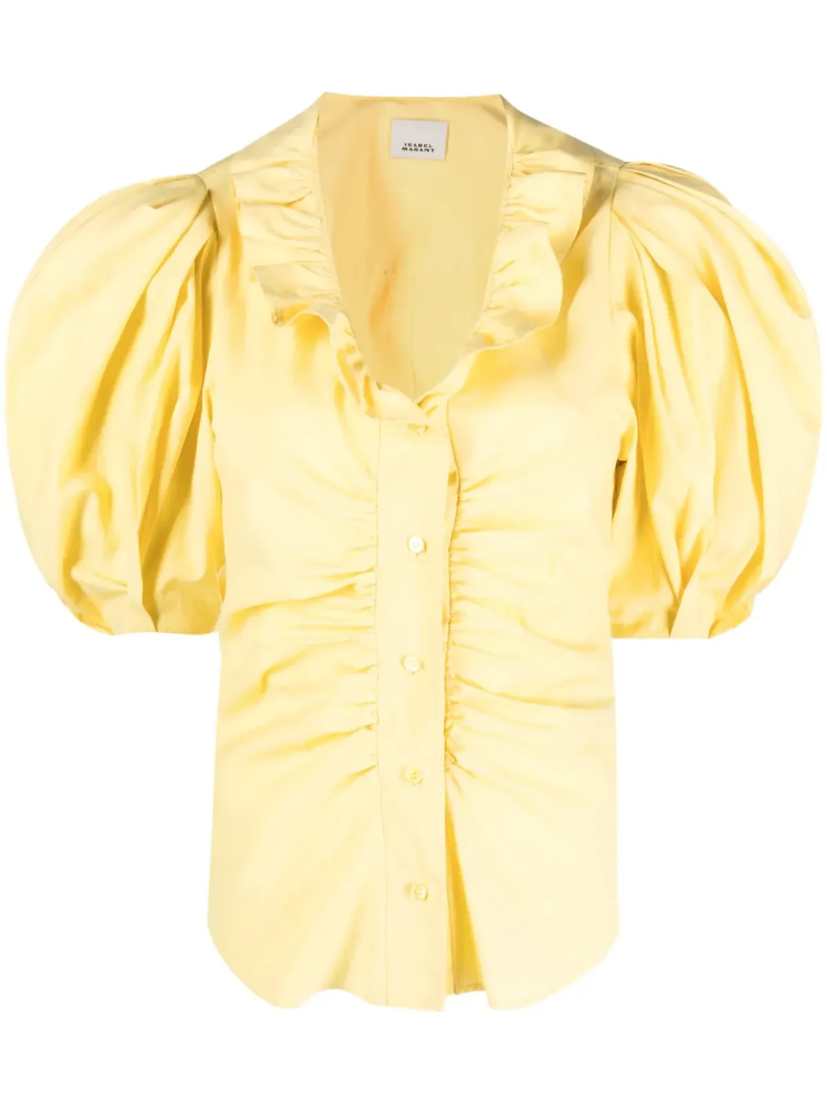 ISABEL MARANT フリルネック・ギャザー入り ブラウス - 画像1