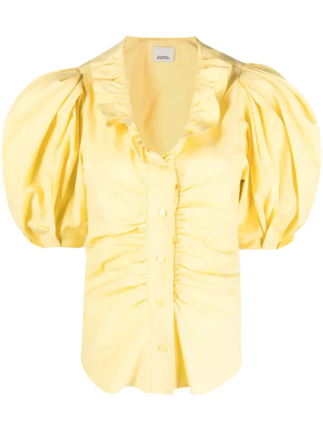 Isabel Marant ISABEL MARANT フリルネック・ギャザー入り ブラウスの商品画像