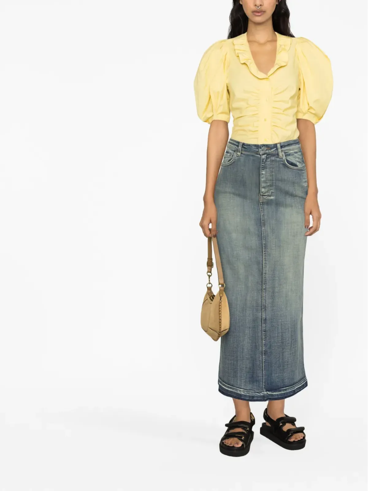 ISABEL MARANT フリルネック・ギャザー入り ブラウス - 画像2