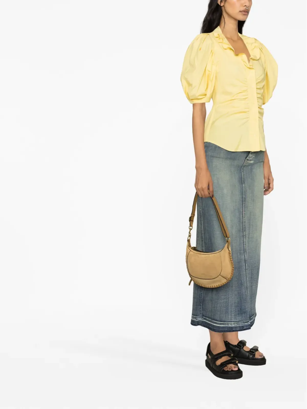 ISABEL MARANT フリルネック・ギャザー入り ブラウス - 画像4