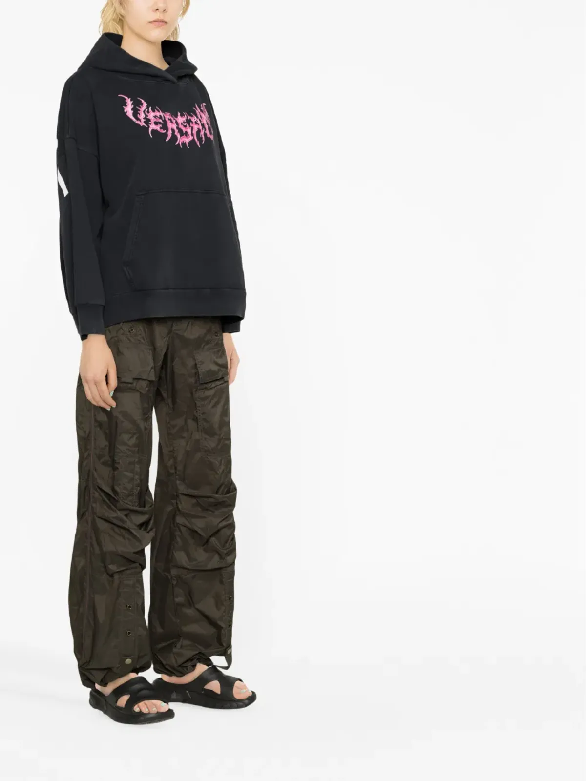Versace ロゴプリント コットンフーディ - 画像4
