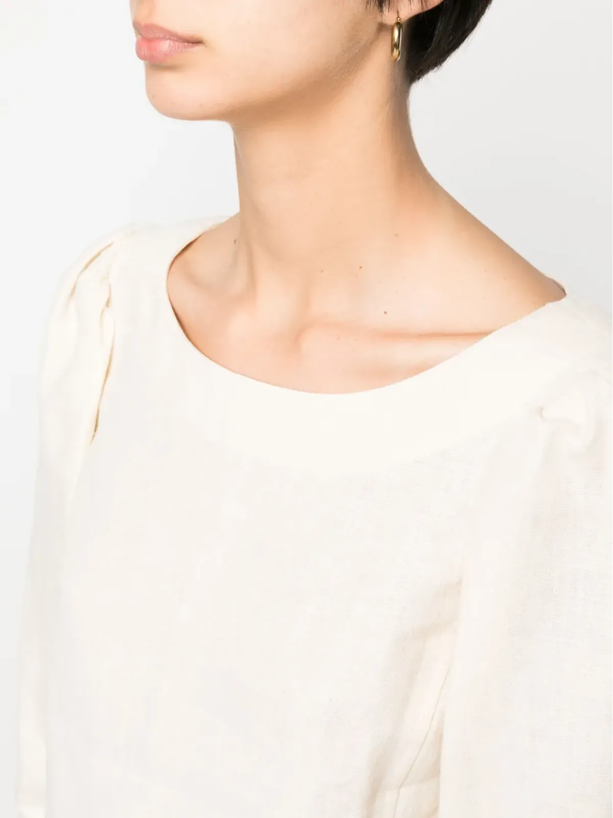 Chloé クロップドリネンシャツ - 画像5