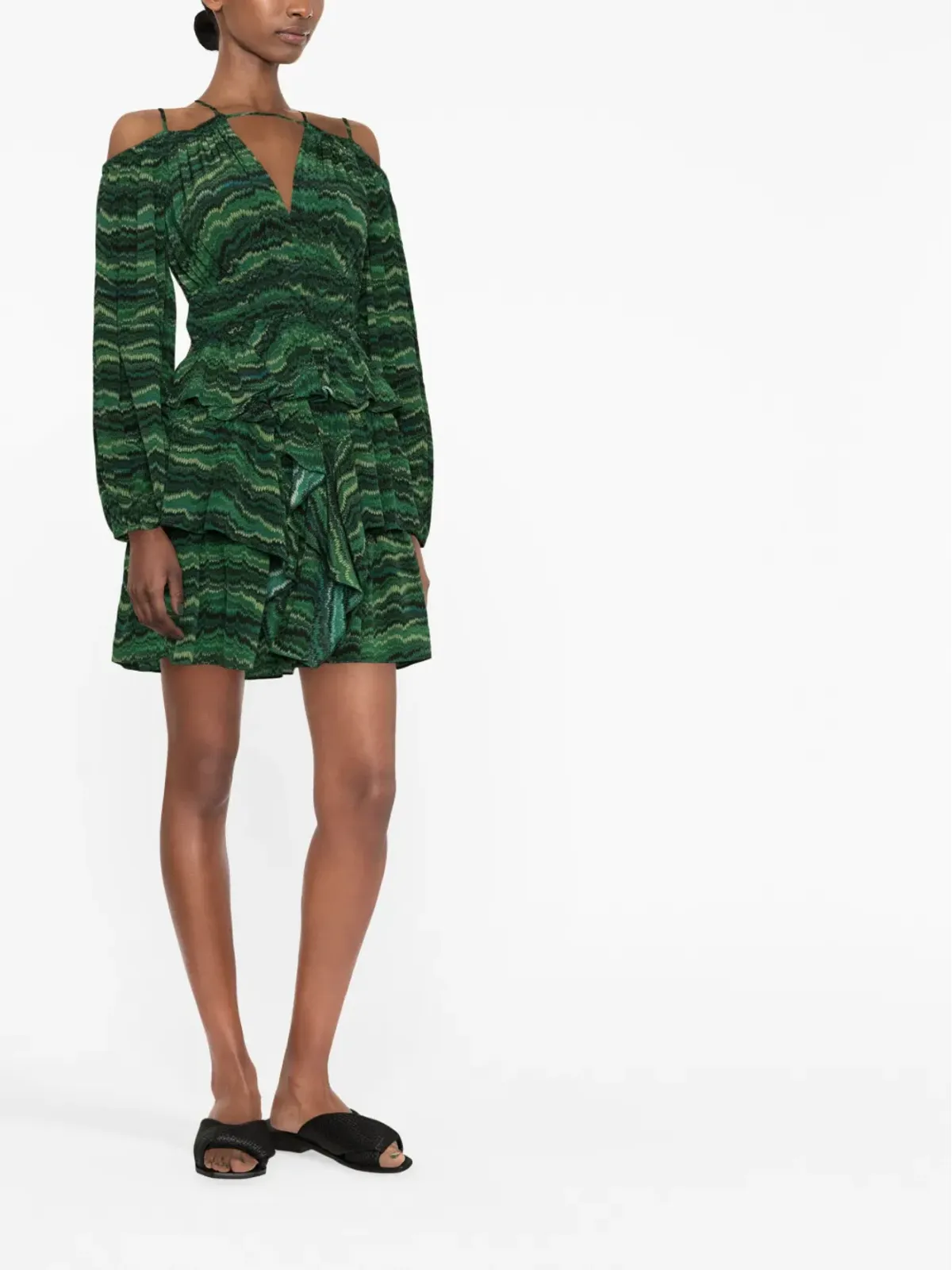 Ulla Johnson シルビア オフショルダー シルク ミニドレス - 画像2