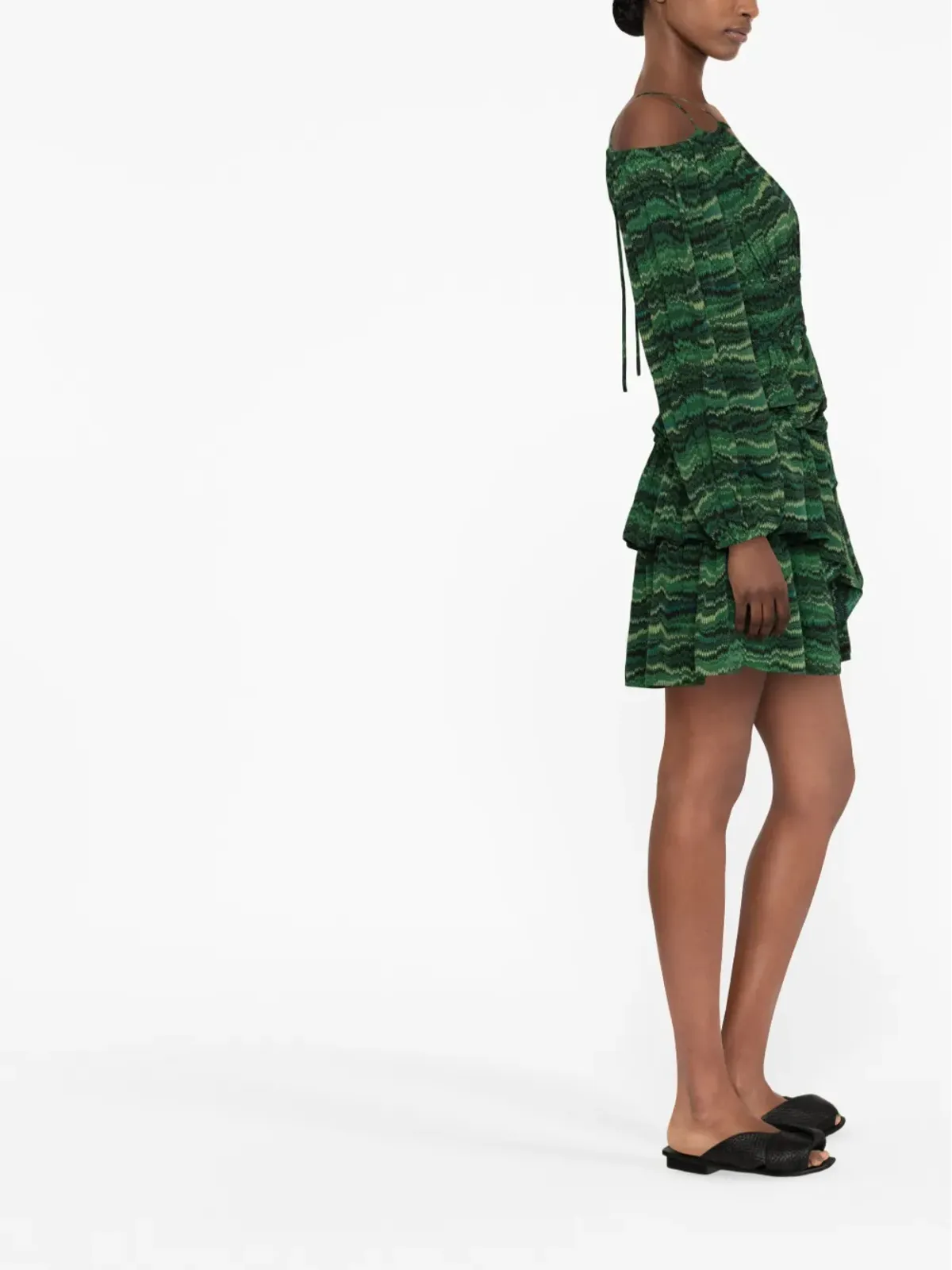 Ulla Johnson シルビア オフショルダー シルク ミニドレス - 画像3