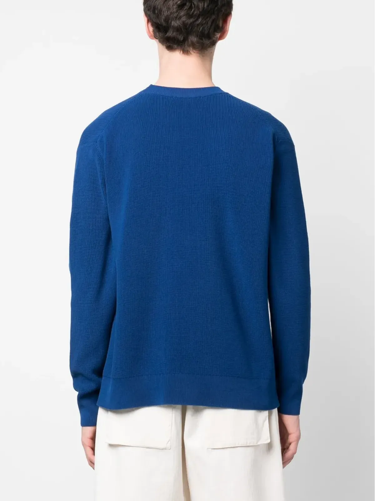 Maison Kitsuné ロゴパッチ付きニットジャンパー ブルー - 画像4