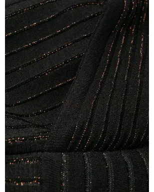 Balmain リブ編みVネックミニドレス - サムネイル5